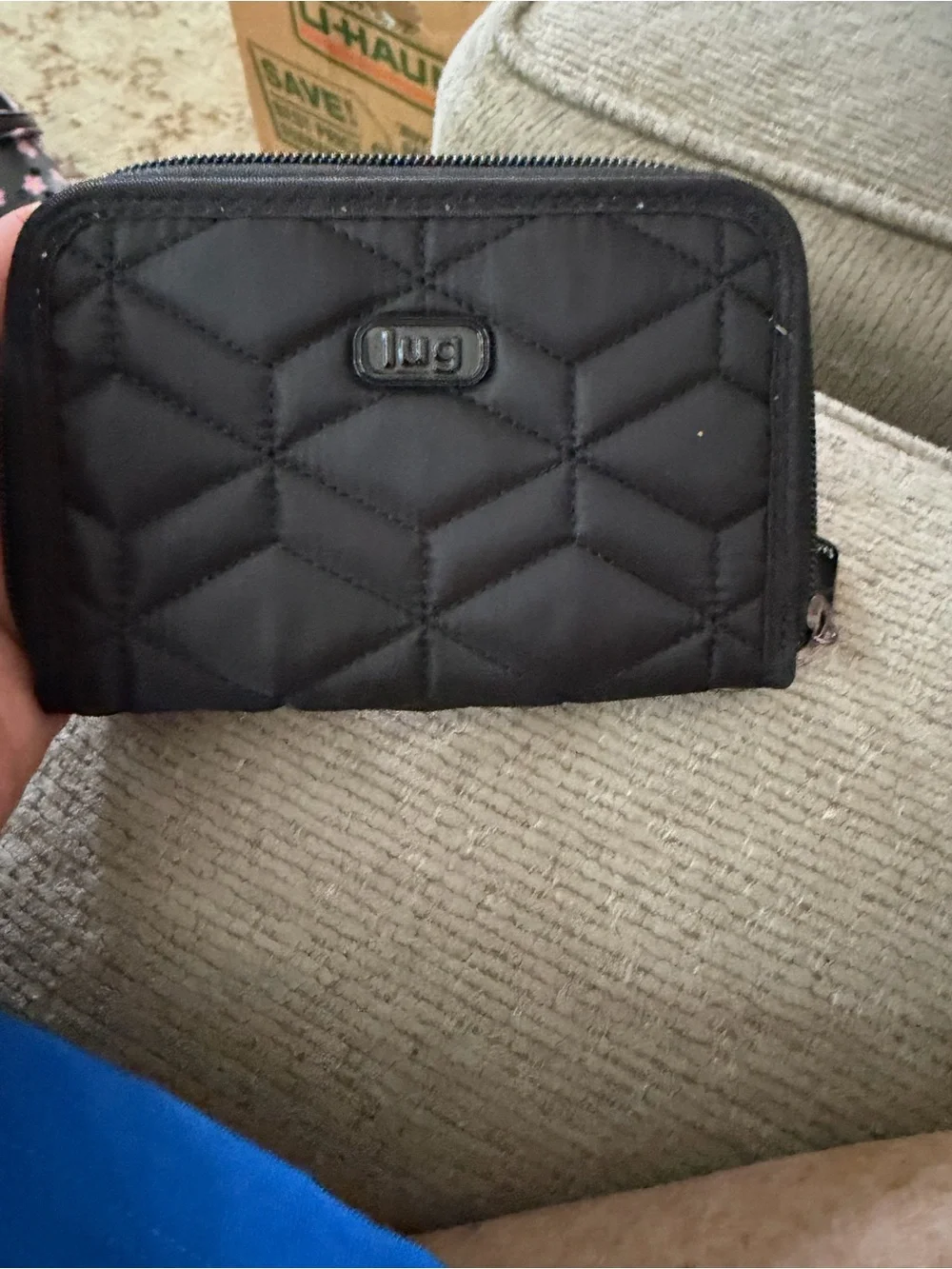 lug Chevron Zip-Around Card Wallet in Black, Gray,White, NWOT, missing strap